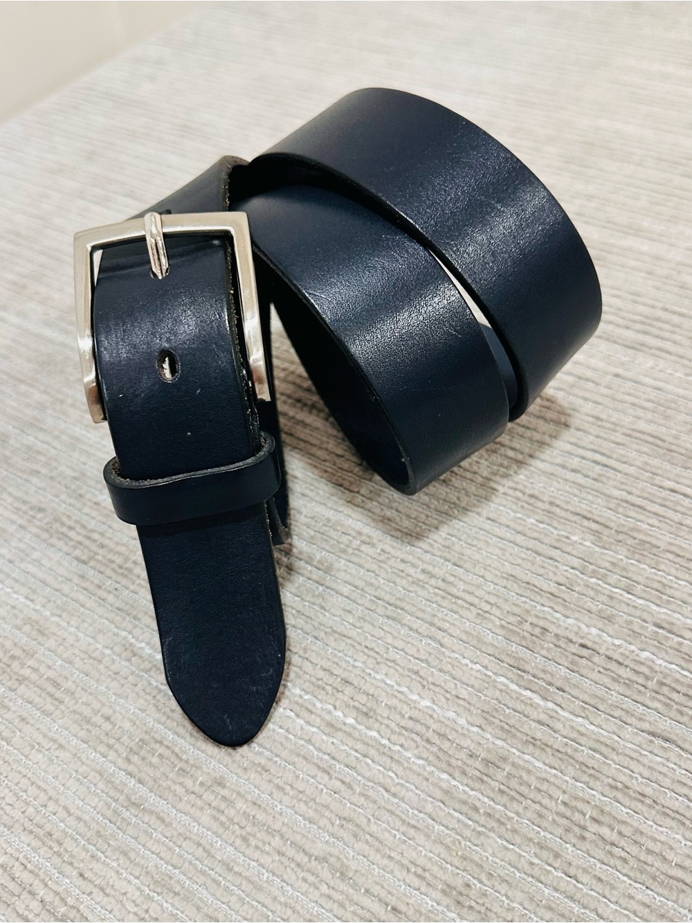Vecchia Pelletteria Black Leather Belt Made In Italy Vero Cuoio Size 44 / 115